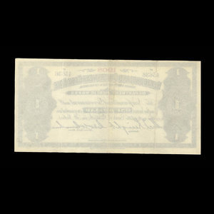 Canada, Terre-Neuve - Département des travaux publics, 1 dollar : 1908