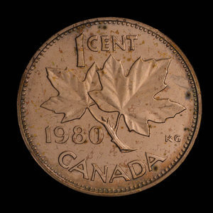 Canada, Élisabeth II, 1 cent : 1980