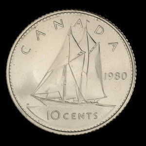 Canada, Élisabeth II, 10 cents : 1980