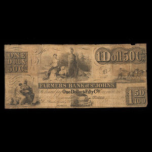 Canada, Farmers Bank of St. Johns, 1 dollar, 50 cents : 5 décembre 1837