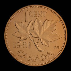 Canada, Élisabeth II, 1 cent : 1981