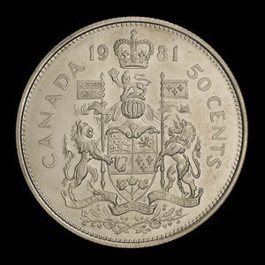 Canada, Élisabeth II, 50 cents : 1981