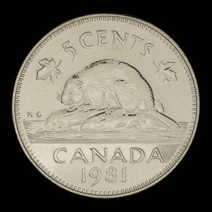 Canada, Élisabeth II, 5 cents : 1981