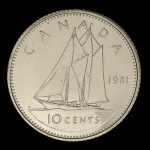 Canada, Élisabeth II, 10 cents : 1981