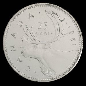 Canada, Élisabeth II, 25 cents : 1981