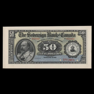 Canada, Sovereign Bank of Canada, 50 dollars : 1 mai 1906