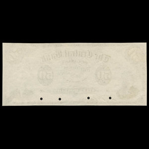 Canada, Central Bank of Canada, 50 dollars : 3 janvier 1887
