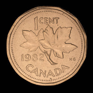 Canada, Élisabeth II, 1 cent : 1982