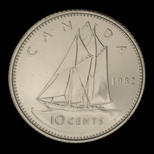 Canada, Élisabeth II, 10 cents : 1982