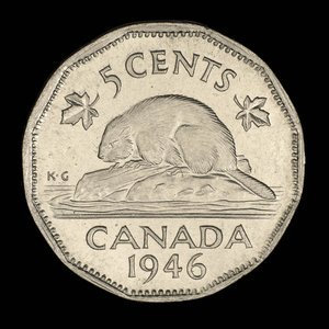 Canada, Georges VI, 5 cents : 1946