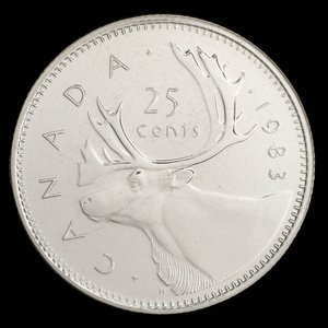 Canada, Élisabeth II, 25 cents : 1983