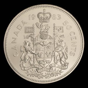 Canada, Élisabeth II, 50 cents : 1983