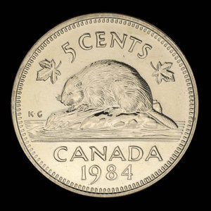 Canada, Élisabeth II, 5 cents : 1984