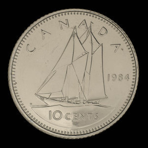 Canada, Élisabeth II, 10 cents : 1984