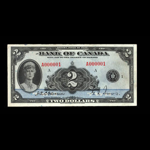 Canada, Banque du Canada, 2 dollars : 1935