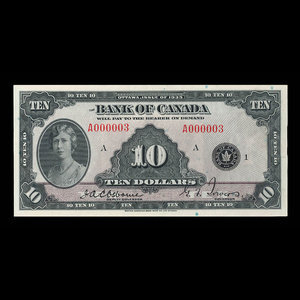 Canada, Banque du Canada, 10 dollars : 1935