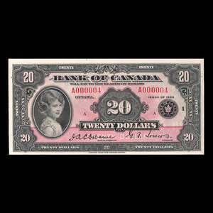 Canada, Banque du Canada, 20 dollars : 1935