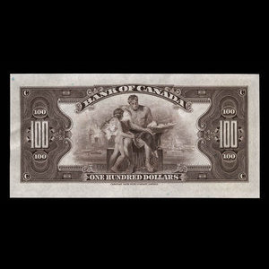 Canada, Banque du Canada, 100 dollars : 1935