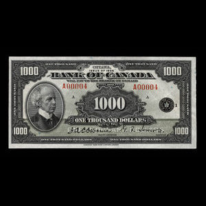 Canada, Banque du Canada, 1,000 dollars : 1935