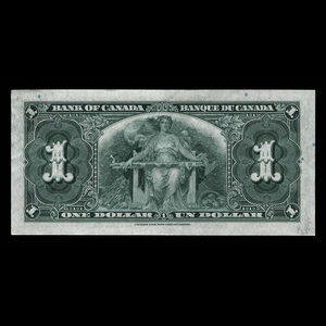 Canada, Banque du Canada, 1 dollar : 2 janvier 1937