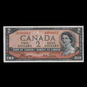 Canada, Banque du Canada, 2 dollars : 1954