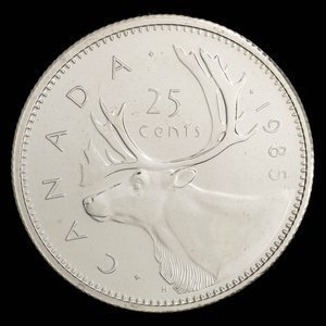 Canada, Élisabeth II, 25 cents : 1985