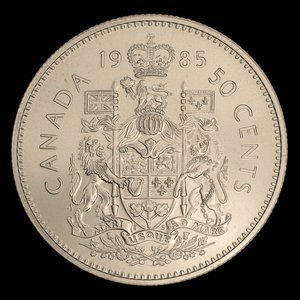 Canada, Élisabeth II, 50 cents : 1985