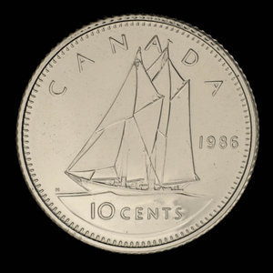Canada, Élisabeth II, 10 cents : 1986