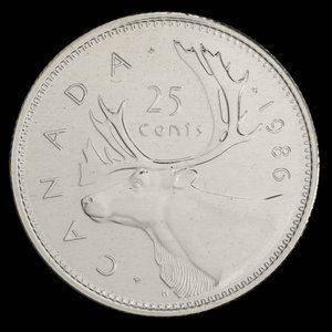 Canada, Élisabeth II, 25 cents : 1986