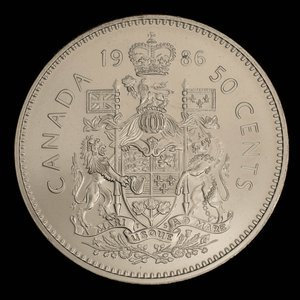 Canada, Élisabeth II, 50 cents : 1986