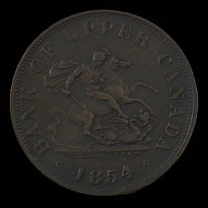 Canada, Bank of Upper Canada (York), 1/2 penny : 1854