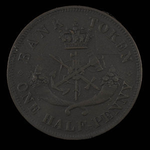 Canada, Bank of Upper Canada (York), 1/2 penny : 1854