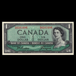 Canada, Banque du Canada, 1 dollar : 1954