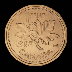 Canada, Élisabeth II, 1 cent : 1987