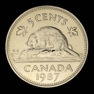 Canada, Élisabeth II, 5 cents : 1987