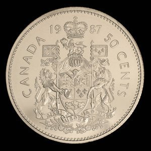 Canada, Élisabeth II, 50 cents : 1987