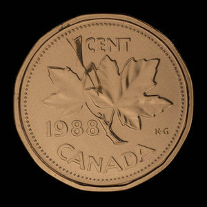 Canada, Élisabeth II, 1 cent : 1988