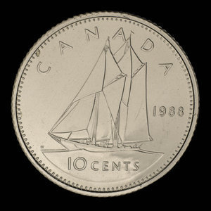 Canada, Élisabeth II, 10 cents : 1988