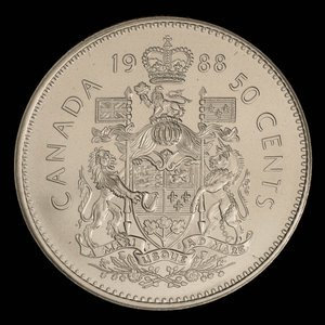 Canada, Élisabeth II, 50 cents : 1988