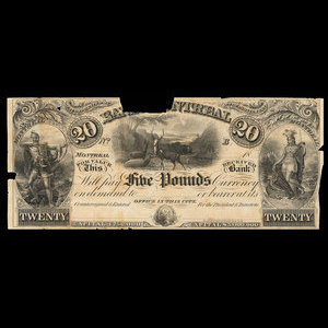 Canada, Banque de Montréal, 20 dollars : 1861