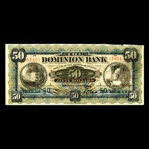 Canada, Dominion Bank, 50 dollars : 2 juillet 1901
