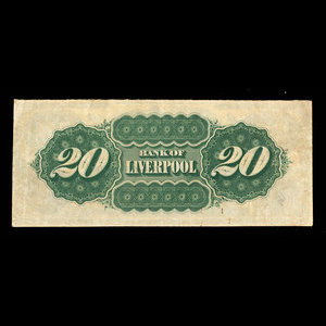 Canada, Bank of Liverpool, 20 dollars : 1 novembre 1871