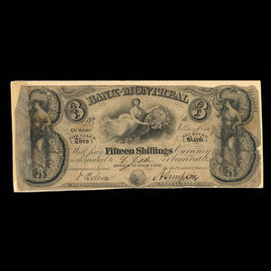 Canada, Banque de Montréal, 3 dollars : 1 mai 1844