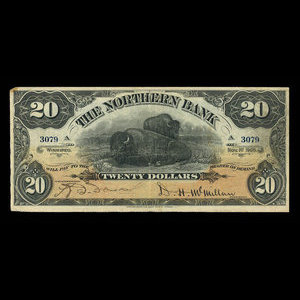 Canada, Northern Bank, 20 dollars : 1 novembre 1905