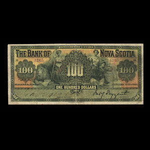 Canada, Banque Nouvelle-Écosse, 100 dollars : 3 janvier 1911