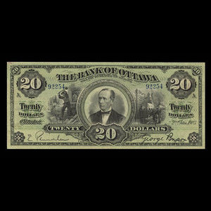 Canada, Bank of Ottawa (The), 20 dollars : 2 janvier 1903