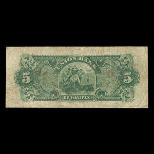 Canada, Union Bank of Halifax, 5 dollars : 1 avril 1900