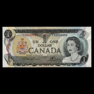 Canada, Banque du Canada, 1 dollar : 1973