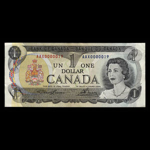 Canada, Banque du Canada, 1 dollar : 1973