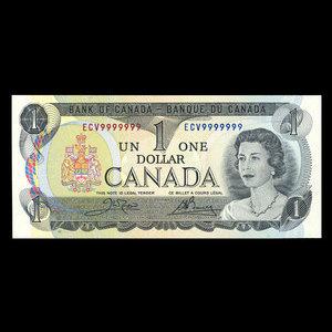 Canada, Banque du Canada, 1 dollar : 1973